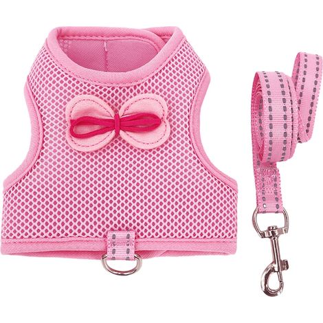 Harnais Pour Lapin - Réglable - Avec Laisse Et Nœud Décoratif - Polyester - Pour Lapins Chats Et Furets - Tailles S M L (1/5)