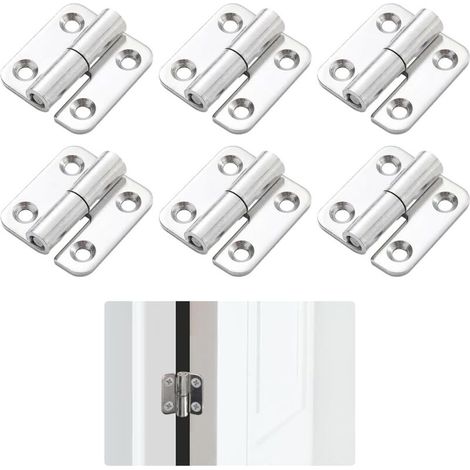 (2.5 pouces) 3 pièces chacune pour gauche + droite, 6 pièces au total, petits joints coulissants, chaque charnière est amovible Charnières de porte amovibles en acier inoxydable 304 (1/5)