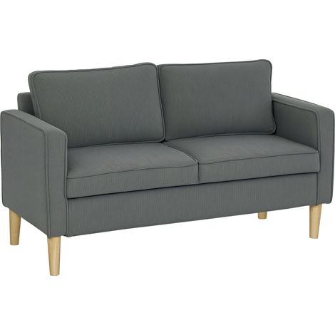 Divano 2 Posti con Spazio Contenitore e 2 Cuscini 140x63x79 cm Grigio (1/5)