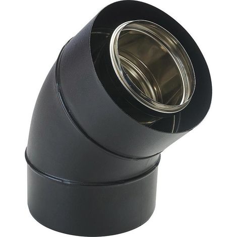 Raccordo a gomito TEN 470580 Bioten 45° in acciaio inox galva D80/125mm con guarnizione in viton