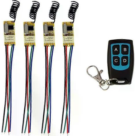 Mini-Controller DC37V 5V 9V 12V1CH Relais Drahtlose Fernbedienung FÜR LED-Lampen Computer Motorschalter 1 Steuerung 4 Empfänger (1/4)