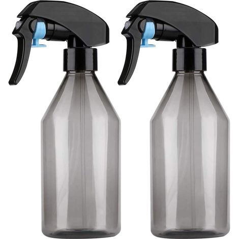 Lot de 2 vaporisateurs vides en plastique 300 ml Pulvérisateur de brume sans BPA pour plantes aquatiques rechargeables, pour solutions de nettoyage, jardinage, cheveux (noir)- (1/5)