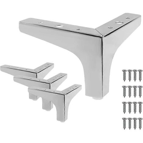Pieds de meuble réglables 17 cm/7 pouces, ensemble de 4 pieds de meubles dorés pieds de table, pieds de meubles triangulaires en métal pieds de canapé de rechange 10 cm/4 pouces, noirs. (1/5)
