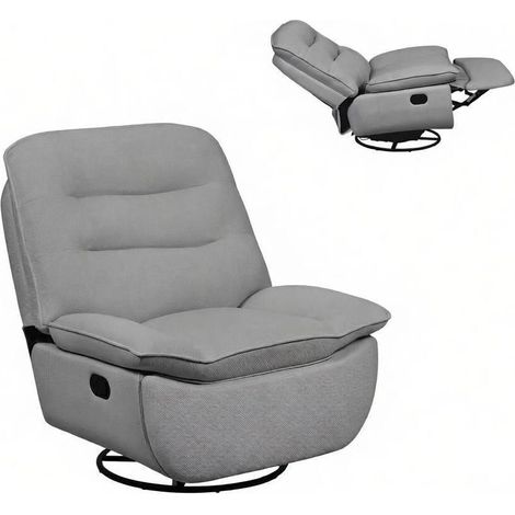 Sillón relax giratorio con reposapiés, gris oscuro, 95 x 49,5 x 106 cm, MODENUIT (1/5)