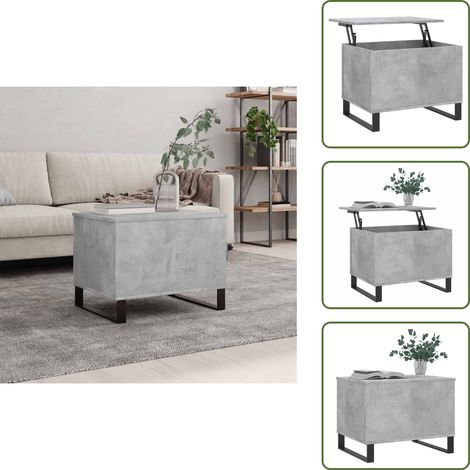 Table de salon - vidaXL Table basse Gris béton 60x44,5x45 cm Bois d'ingénierie - Table à manger (1/5)