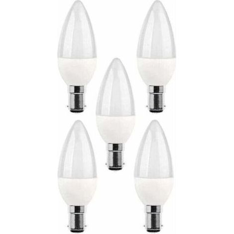 5 packs d\'ampoules LED B15, ampoule incandescente 5 W, 220V 270 lm, lumière du jour 3000 K, ampoule B15 à culot baïonnette, [classe d\'efficacité énergétique A+]. (1/5)