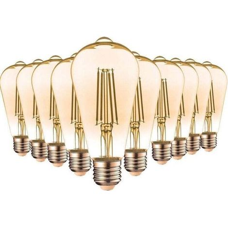 Pack de de 10 AMPOULES LED E27 7W ST64 2200 K , XU,Type Edison Température de Couleur: Blanc chaud 2200K - KZQ (1/4)