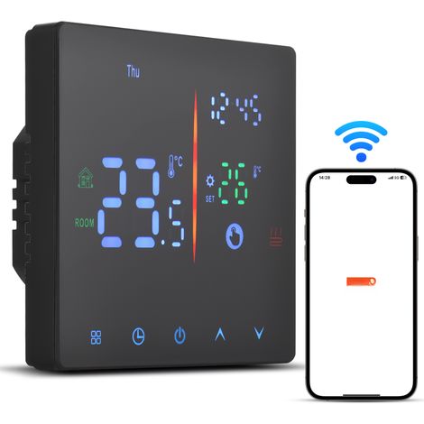 Tuya Smart Programmierbarer WLAN-Thermostat, LCD-Display, Temperaturregelung (elektrische Heizung)