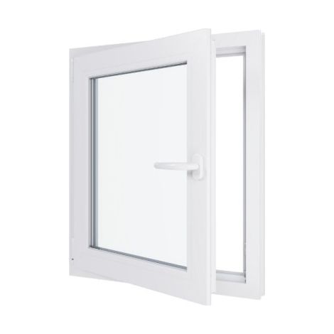 Finestra in PVC - Triplo vetro - Bianco - 800 mmx800 mm cm