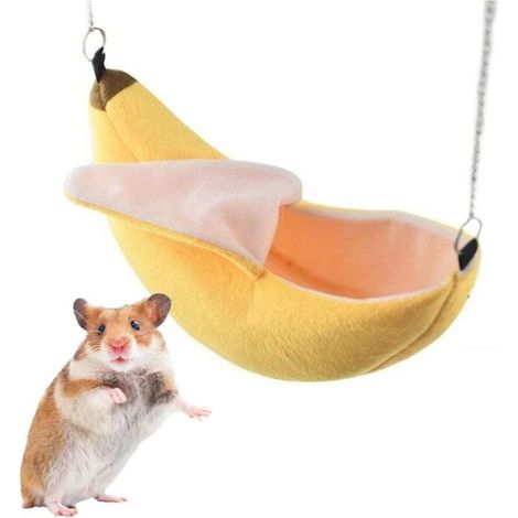 Banane Hamster Lit Maison Hamac Petit Animal Chaud Nichoir Cage Hamster Accessoires pour Sucre Hamster Petit Animal (1/5)