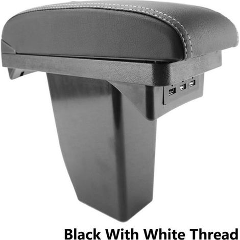 XUKEY Accoudoir De Console Centrale En Cuir Noir SpéCifique pour Peugeot 2008(avec des coutures blanches) (1/4)