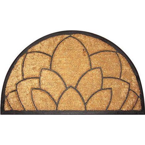 Zerbino Brixo Cocorub Mezzaluna Loto 45x75 cm – Fibra di Cocco, Supporto in Gomma, Design Loto