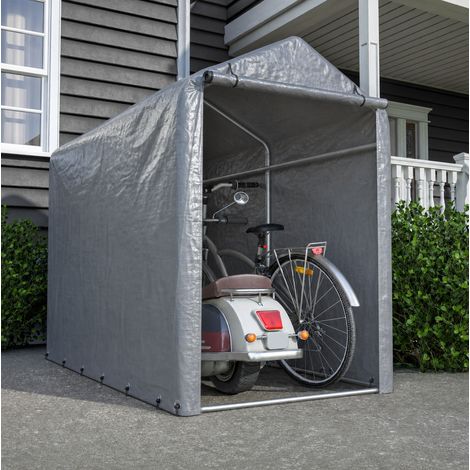 Cobertizo exterior para bicicletas 100 x 187 x 160 cm, impermeable, PE 170 g, acero galvanizado (1/5)
