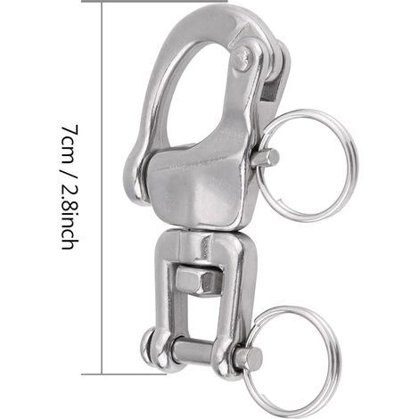 Manille pivotante à ressort pour chariot élévateur marin avec maillon de chaîne en acier inoxydable 316 (70 mm) (1/5)
