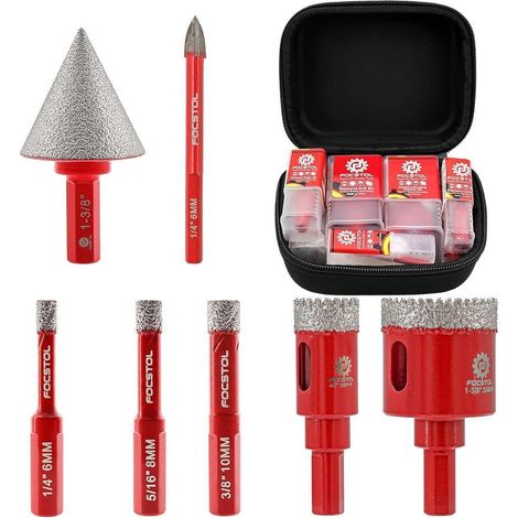Fliesenbohrer Diamant Set 7 6 8 10 20 35mm Fasenbohrer KIT11(Dreieck) (1/5)