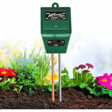 Testeur de Sol. testeur de Mesure de l'acidité de l'humidité/lumière/pH 3 en 1. hygromètre de Surveillance de l'eau du Sol pour l'entretien du Jardin. la Ferme. la pelouse et la Maison (1/5)