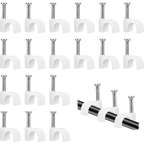 Cable Clips 4mm 6mm 8mm 10mm Wall Clips Ethernet Cable Telephone Cable TV Cable Computer (White) (1/5)