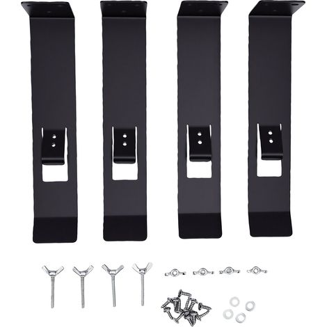 Lot de 4 supports pour nichoirs à oiseaux en acier au carbone noir antirouille, pour jardin ou cour. (1/5)