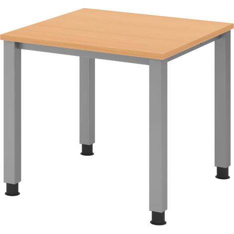 bümö Schreibtisch Serie-Q Quadrat: 80 x 80 cm Buche Silber (1/5)