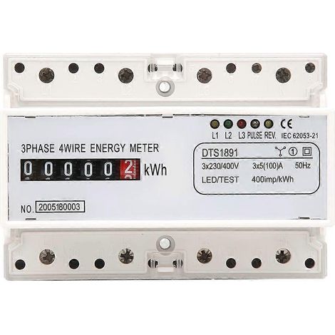 DTS1891 3-Phasen-4-Leiter-7P-DIN-Schienen-Stromzähler, Energiezähler, elektronischer kWh-Zähler