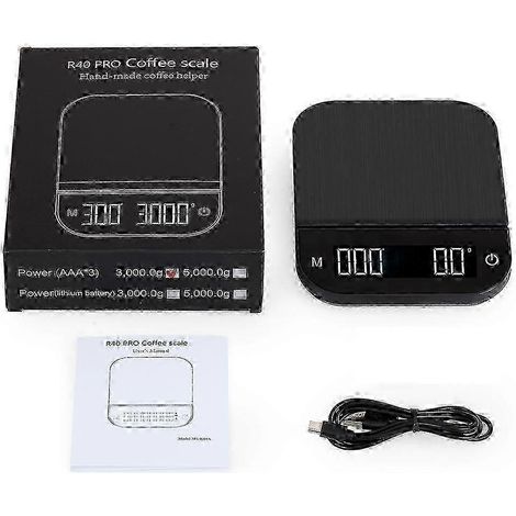 Balance à café intelligente avec minuteur, balance de cuisine rechargeable par USB, balance électronique à main pour la maison (1/5)