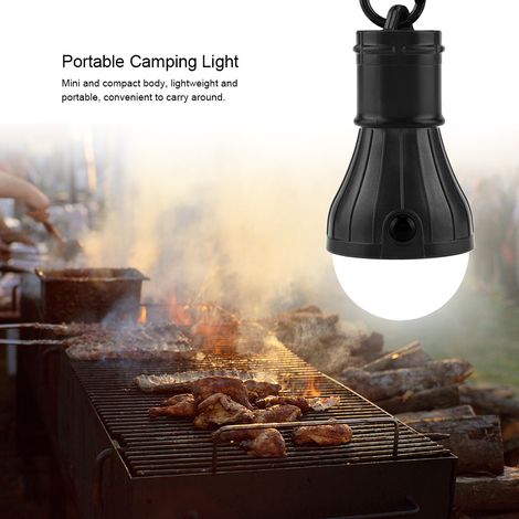 Mini-Tragbare 3-LED-Zeltleuchte, Outdoor-Beleuchtung für Angeln und Camping, Schwarze Laterne (1/5)