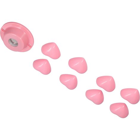 Attache-couette/housse de couette en forme de cœur avec clip magnétique rose (1/5)