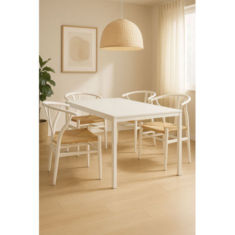 Mesas bajas de centro - Mesa Centro Tian 120x60cm Blanca (1/5)