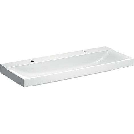 Geberit Xeno 2 Waschtisch mit 2 Hahnlöcher, ohne Überlauf, 120x48 (1/5)