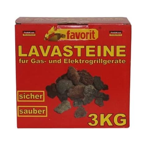 Favorit 3050 Lavasteine für Gas-/Elektrogrill 3 kg Nachfüllpack Lavasteingrill