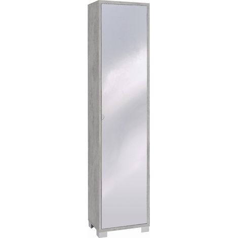 Mobile colonna 1 anta con specchio naturale h190 l43 p29 cm colore cemento 744spk sarmog - Sarmog