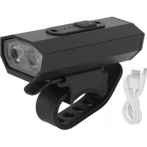 Dual Head Bike Light with 6 Brightness Levels, USB Rechargeable Aluminum Alloy LED Headlight for Outdoor Cycling (1/5)