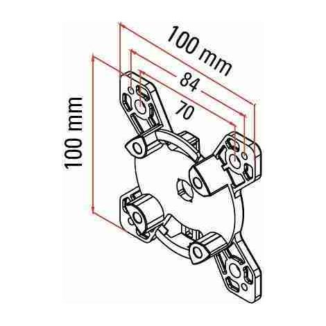 Adaptador de tubo ojival ranurado 70 para motor de toldo FAAC
