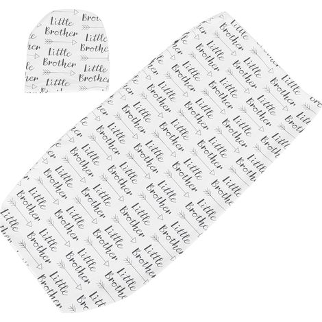 Lot de 2 sacs de sommeil bébé avec bonnet et bandeau, couverture emmaillotante en coton pour nouveau-né, serviette de bain douce, literie infantile ajustable (1/5)