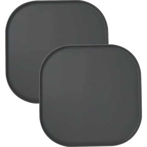 Tappetino per alimenti in silicone impermeabile per cani e gatti, antiscivolo, facile da pulire (grigio scuro, 26 cm x 26 cm) (1/5)