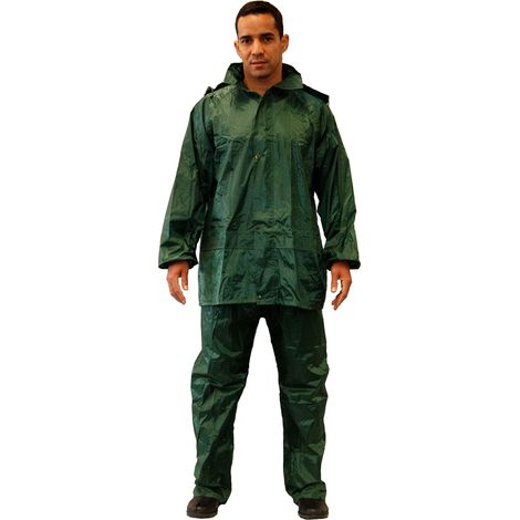 Gahibre Tuta da acqua completa Impermeabile pieghevole e leggero Tuta impermeabile da lavoro Set impermeabile completo Colore verde, taglia XXL (1/4)