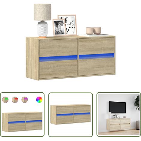 vidaXL TV-Wandschrank mit LED-Beleuchtung Sonoma-Eiche 100x31x45 cm (1/5)