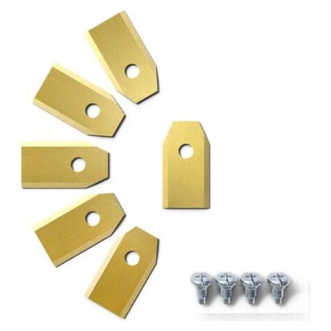 45 x Lames de Couteau en Titane pour Toutes Les Tondeuses Robotiques Husqvarn/Automower/ Yardforce/Gardena(3g-0.75mm) Avec 45 Vis, Lames de Rechange pour Modèles 105,310,315,320,420,430x,r40i