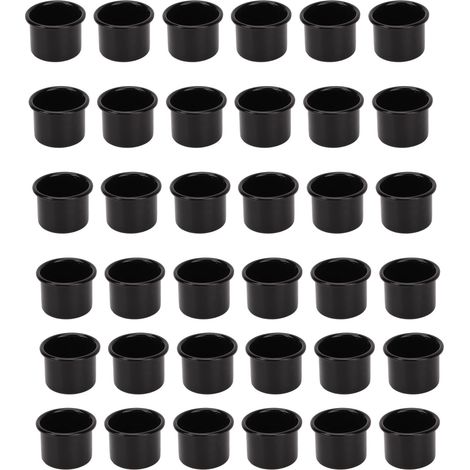 36 pièces supports bougeoirs ronds noirs en aluminium pour fabrication de bougies, rangement et cadeaux DIY (1/5)