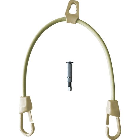 Pack 1 Cuerda elástica Piscina Marfil 8mm doble gancho + 1 Cáncamo retráctile 12mm - Fijación lona piscina TECPLAST PAP1