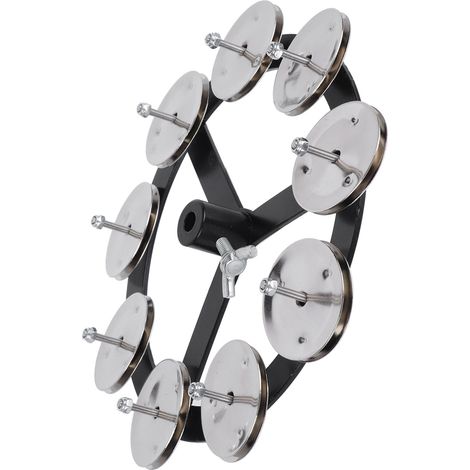Tambourine à cymbales et grelots, instrument de percussion portable pour effets sonores musicaux (1/5)