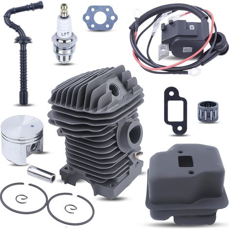 Pistón de cilindro LinDuxe de 42,5 mm para motor de motosierra Stihl MS250 MS230 025 023, piezas de motor con bobina de encendido, silenciador, kit de filtro de combustible, reemplazo 11230201209 1123 (1/4)