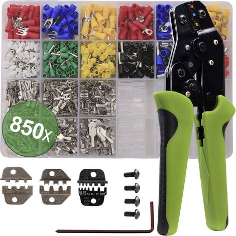 Set de pince à sertir QUADRIOS avec embouts et connecteurs, 22T014