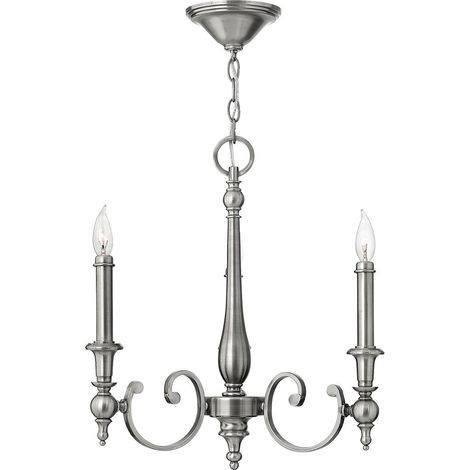 Elstead Yorktown - Lustre à 3 ampoules au fini nickel antique, E14 (1/5)