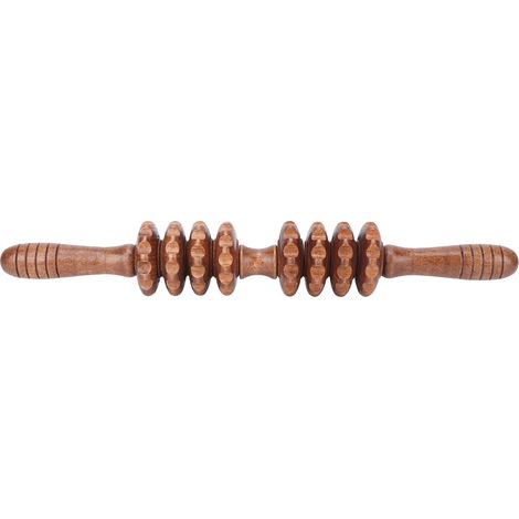 Bâton de massage en bois pour yoga, rouleau musculaire pour épaules, cou, bras, jambes et dos, soulagement des tensions, relaxation des méridiens et amincissement. (1/5)