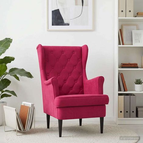 vidaXL Poltrona Rosso Vino Velluto (1/5)