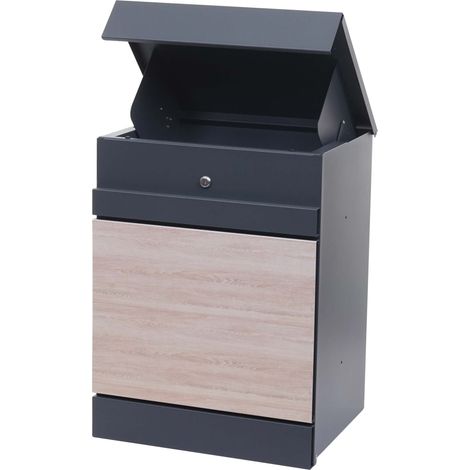Cassetta portapacchi da parete Cassetta portapacchi in metallo zincato effetto legno antracite 040005919