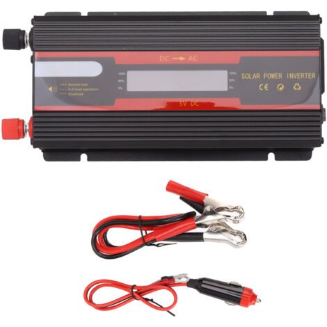 RHG Onduleur de puissance 1000W Universel Double Tension 12V 24V-220V Onduleur d'énergie solaire pour voiture avec affichage LCD (1/5)