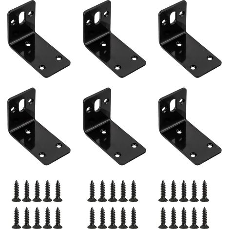 CSPARKV Langlochstrebe, 4-teilige Lochplattenwinkel, Metall-Eckhalterung für hohe Beanspruchung, 90-Grad-Eckstrebe für Holz, Möbel (81 + 59) x 45 mm