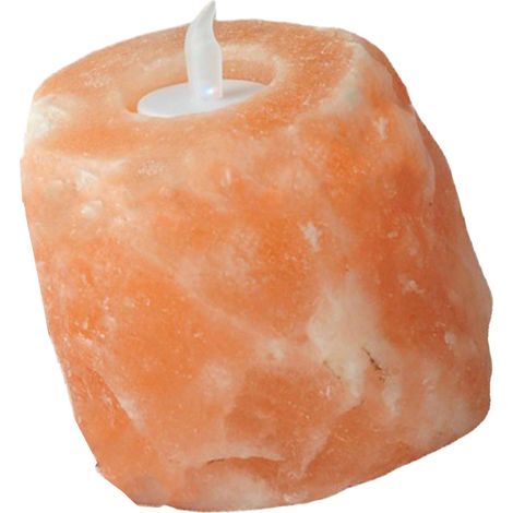 Lampe de table décorative à bougie de sel cristallin, parfum apaisant d'orange, effet lumière naturelle. (1/5)